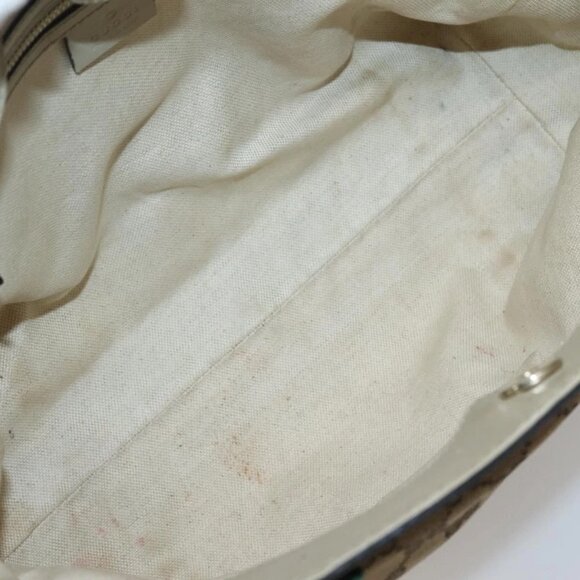 GUCCI GG Canvas Web Sherry Line Tote Bag Beige Red Green 257061 Auth BA6046 - Picture 10 of 16